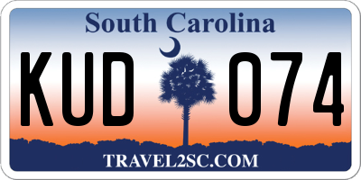 SC license plate KUD074