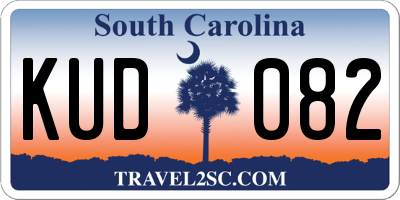 SC license plate KUD082