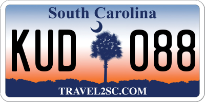 SC license plate KUD088