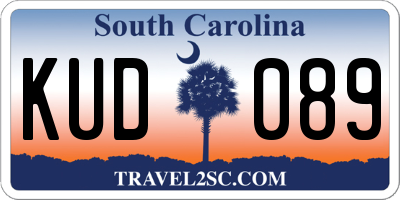 SC license plate KUD089