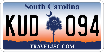 SC license plate KUD094