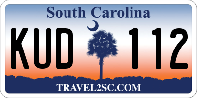 SC license plate KUD112
