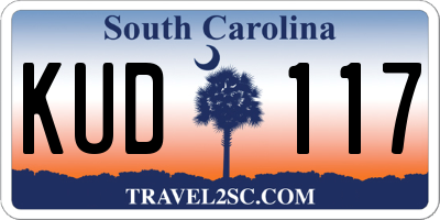 SC license plate KUD117