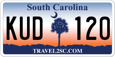 SC license plate KUD120