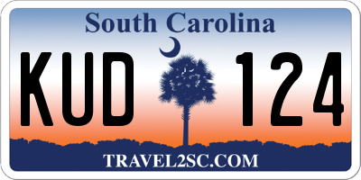 SC license plate KUD124