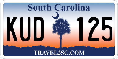 SC license plate KUD125