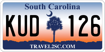 SC license plate KUD126