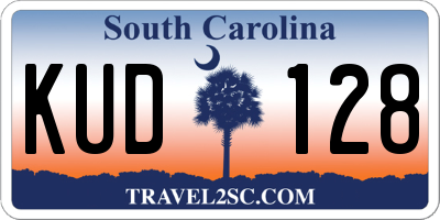 SC license plate KUD128