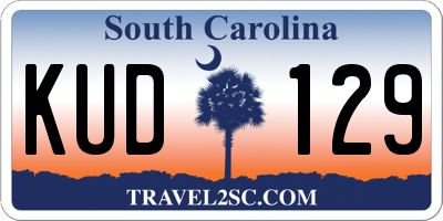 SC license plate KUD129