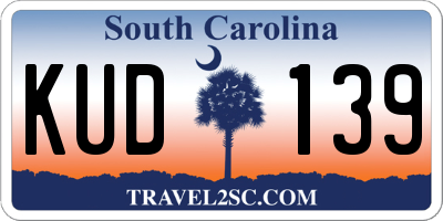 SC license plate KUD139