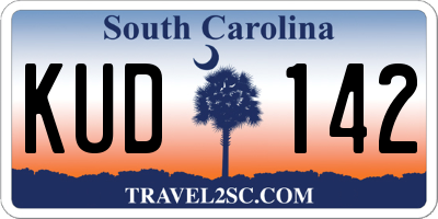 SC license plate KUD142
