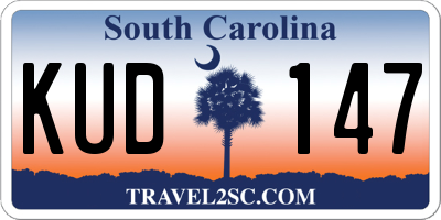 SC license plate KUD147