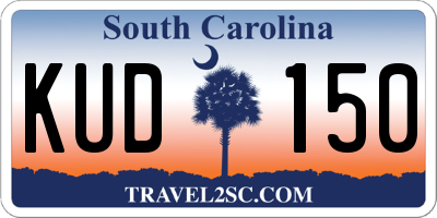 SC license plate KUD150