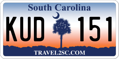 SC license plate KUD151
