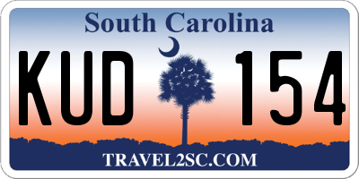 SC license plate KUD154