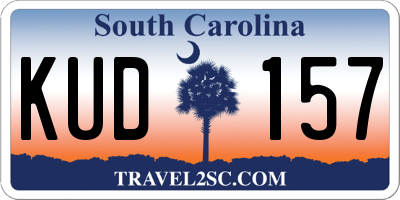 SC license plate KUD157