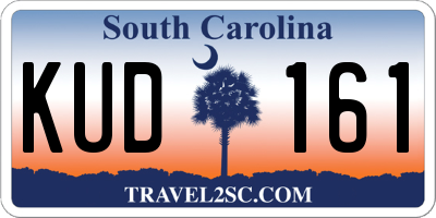 SC license plate KUD161