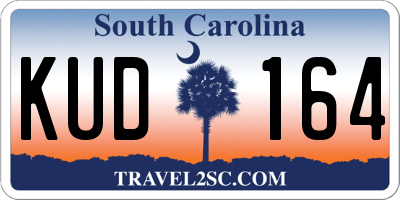 SC license plate KUD164