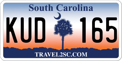 SC license plate KUD165