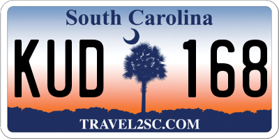 SC license plate KUD168