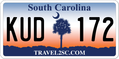 SC license plate KUD172