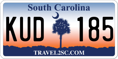 SC license plate KUD185