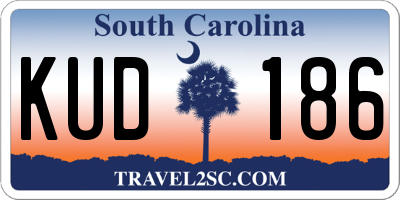 SC license plate KUD186
