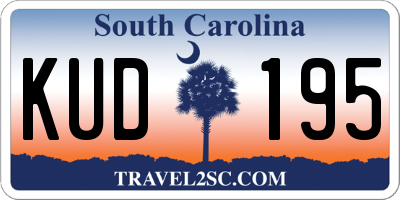 SC license plate KUD195