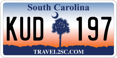 SC license plate KUD197
