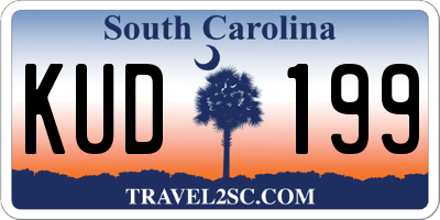 SC license plate KUD199