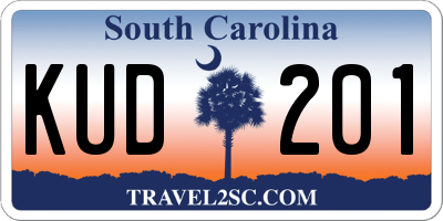 SC license plate KUD201