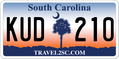 SC license plate KUD210