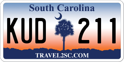 SC license plate KUD211