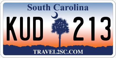SC license plate KUD213
