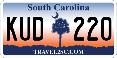 SC license plate KUD220