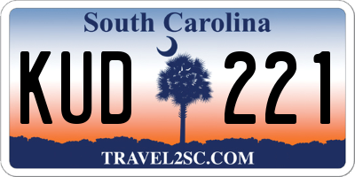 SC license plate KUD221