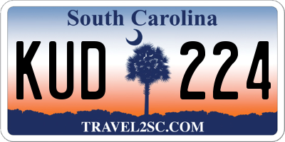 SC license plate KUD224