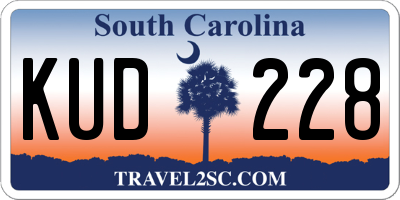 SC license plate KUD228