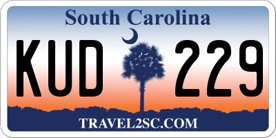 SC license plate KUD229
