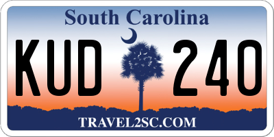 SC license plate KUD240