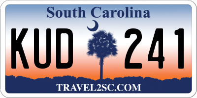 SC license plate KUD241
