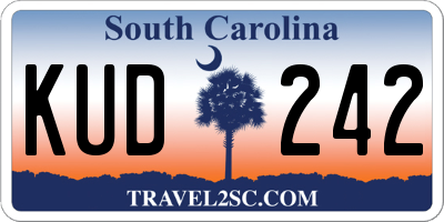 SC license plate KUD242
