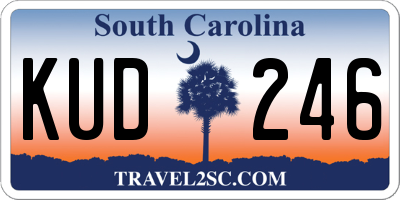 SC license plate KUD246