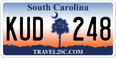 SC license plate KUD248