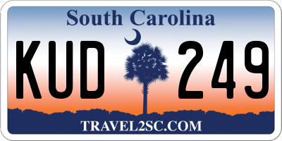 SC license plate KUD249