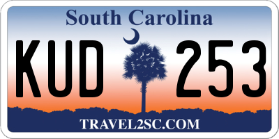 SC license plate KUD253