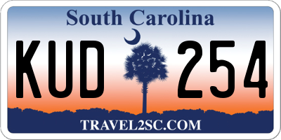 SC license plate KUD254