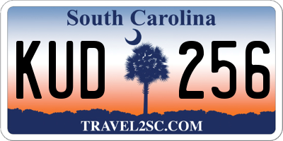 SC license plate KUD256