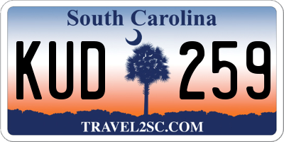 SC license plate KUD259