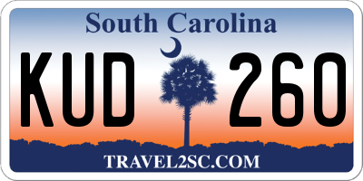 SC license plate KUD260